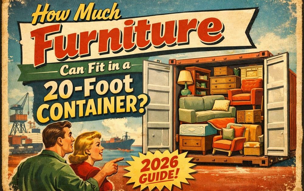 how much furniture can fit in a 20 foot container