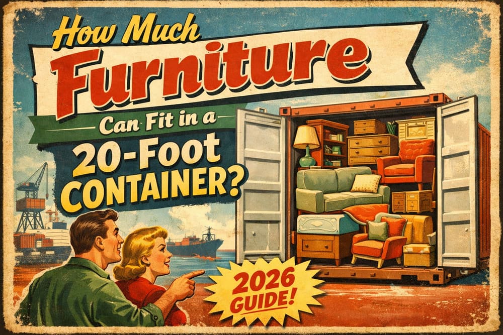 how much furniture can fit in a 20 foot container