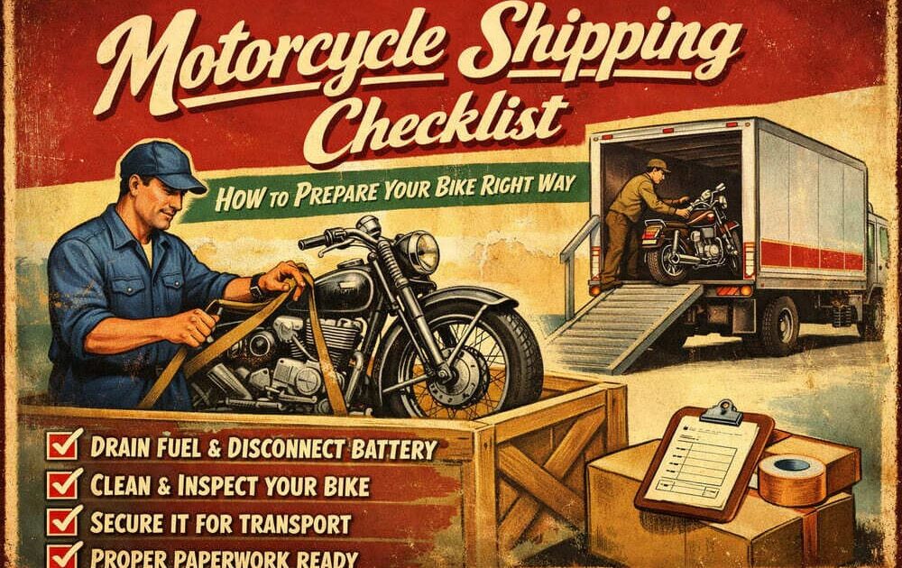motorcycle shipping checklist canada
