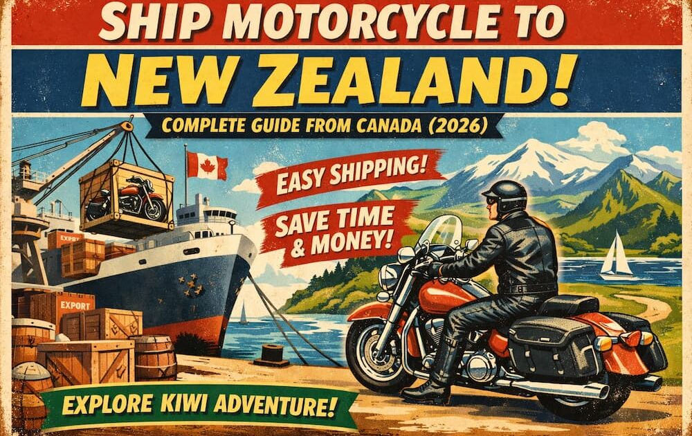 ship motorcycle to new zealand from canada