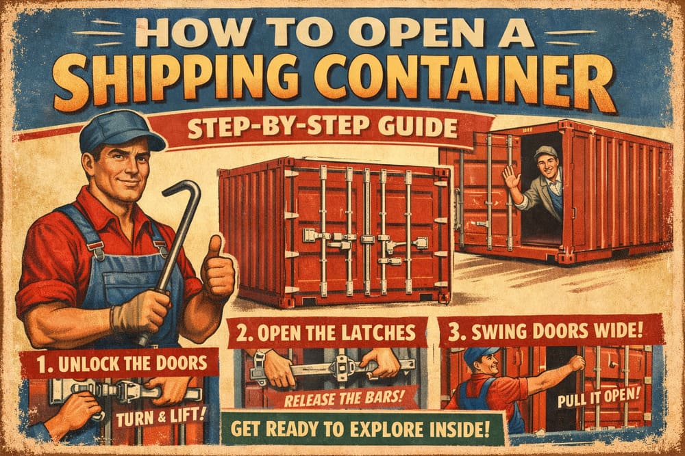how to open a shipping container