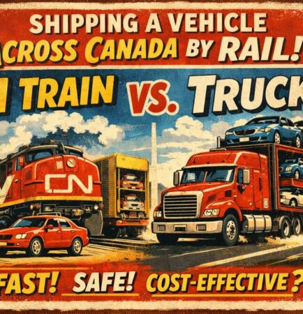 shipping vehicle across Canada by rail
