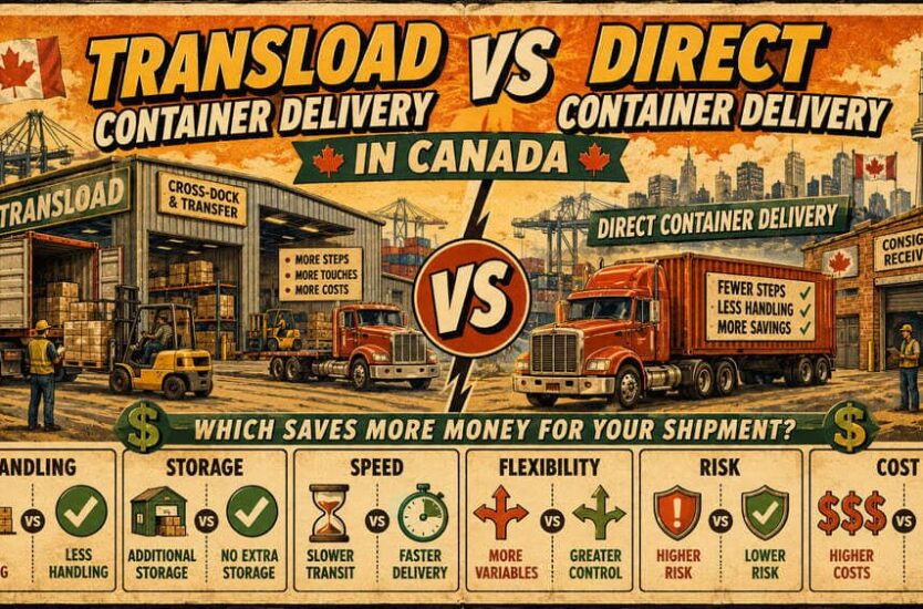 Transload vs Direct Container Delivery in Canada: Which Saves More Money for Your Shipment?
