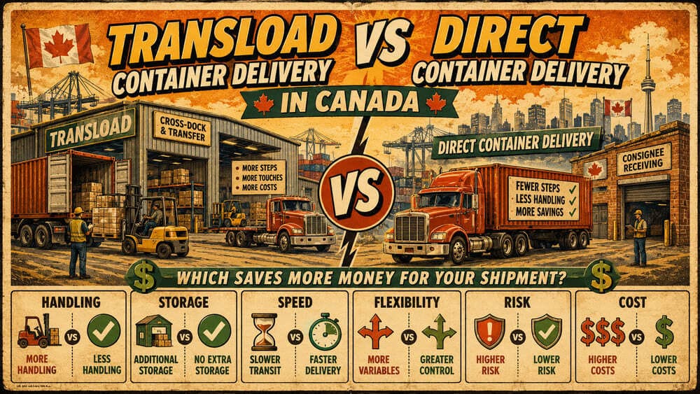 Transload vs Direct Container Delivery in Canada: Which Saves More Money for Your Shipment?